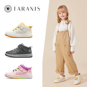 泰兰尼斯冬款加绒全开腔魔术贴男女宝宝运动板鞋T02X1D1034