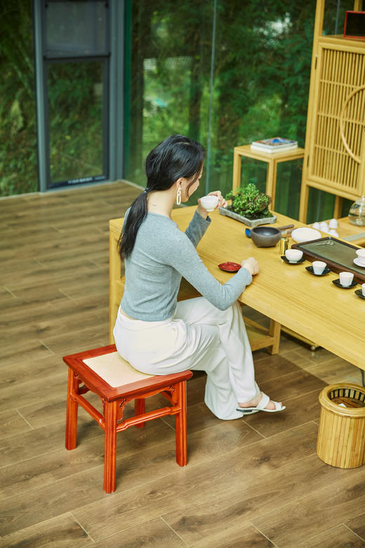 红桥红  家具严选  缅甸花梨（大果紫檀）【38 瓜棱腿 方凳 藤面】 商品图7