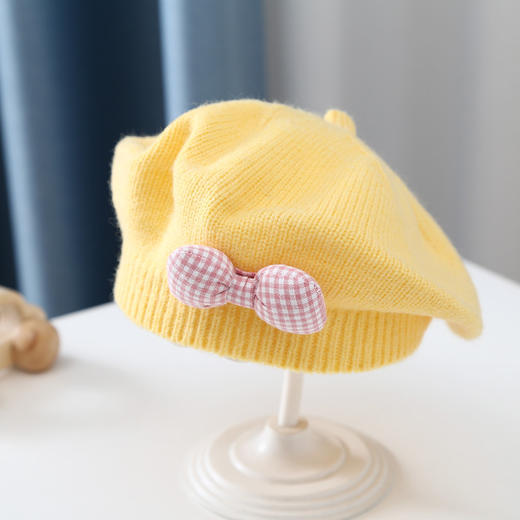 儿童贝雷帽宝宝帽子百搭秋冬季女孩洋气韩版公主针织毛线帽画家帽 商品图5