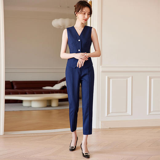 藏青色西装套装女秋冬高端气质职业装西服外套酒店经理正装工作服 商品图2
