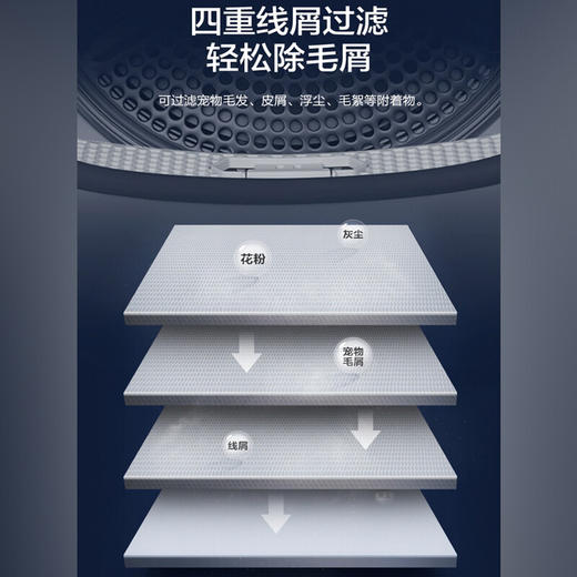 海尔(Haier)10KG双擎热泵式烘干机全自动家用大容量暖烘杀菌除螨护衣正反转匀烘防皱免熨空气洗HGY100-F376U1 商品图3