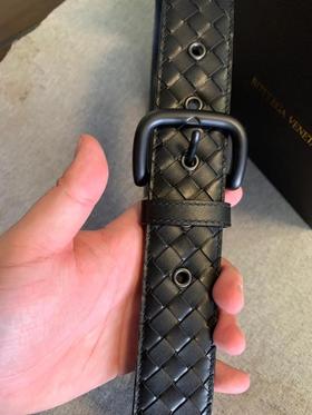 BOTTEGAVENETA葆蝶家男士牛皮编织针扣腰带，货号173784.
