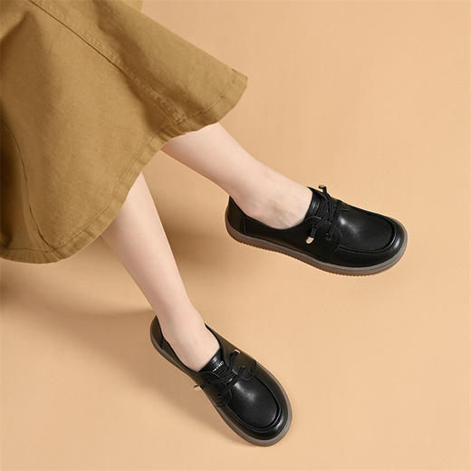 ZHR2022年秋季新款平底舒适复古懒人小白鞋百搭厚底休闲板鞋 商品图4