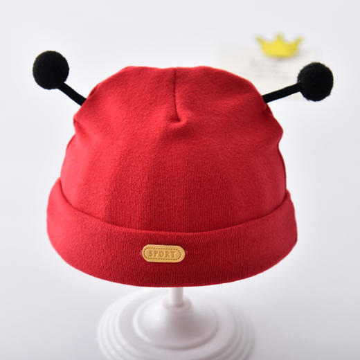 【可爱触角胎帽】新生儿帽子婴儿胎帽春秋双层可爱触角护囟门纯棉套头帽0—3个月 商品图8