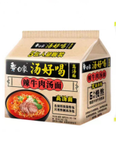 白象汤好喝辣牛肉汤面五连包111g