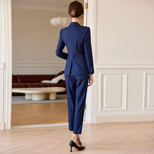 藏青色西装套装女秋冬高端气质职业装西服外套酒店经理正装工作服 商品图1