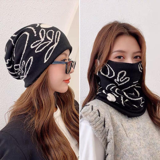 【围脖+面罩 两用】围脖女秋冬季韩版挂耳面罩保暖护颈脖套百搭围巾加厚骑车防风 商品图7