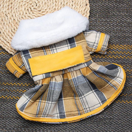 宠物格子裙 夹棉秋冬小型犬狗狗衣服批发 商品图3