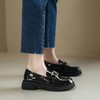 ZHR2022年春秋新款英伦风镜面厚底一脚蹬乐福鞋时尚休闲粗跟单鞋 商品缩略图1