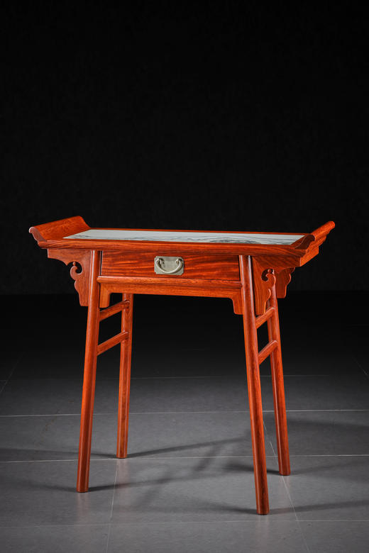 红桥红  家具严选  缅甸花梨（大果紫檀）【木面/云石面  97单联 翘头案】 商品图2