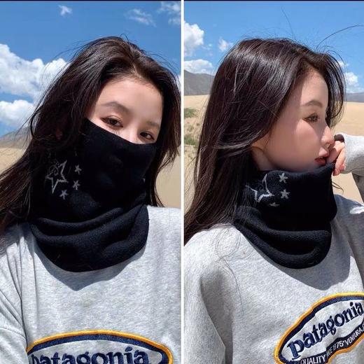 【围脖+面罩 两用】围脖女秋冬季韩版挂耳面罩保暖护颈脖套百搭围巾加厚骑车防风 商品图8