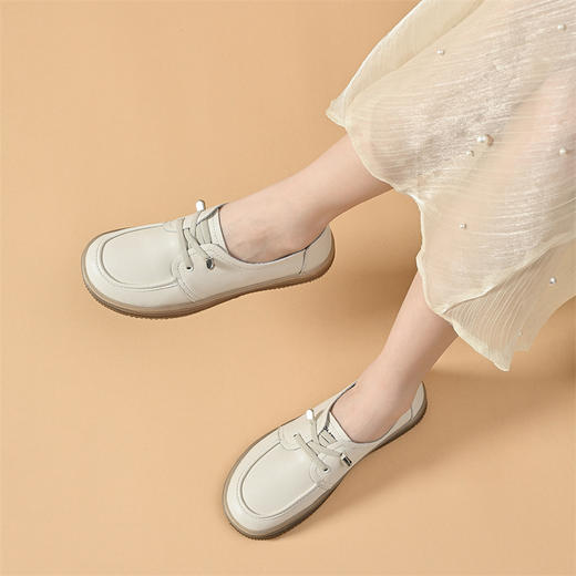ZHR2022年秋季新款平底舒适复古懒人小白鞋百搭厚底休闲板鞋 商品图5