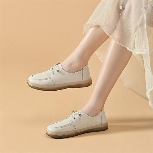ZHR2022年秋季新款平底舒适复古懒人小白鞋百搭厚底休闲板鞋 商品图0