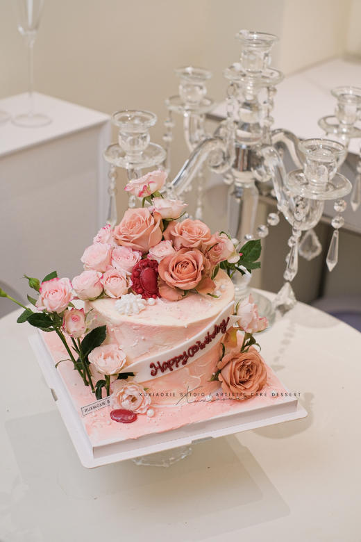 「卡布奇诺折射」鲜花蛋糕，奶油霜抹面（抹面是淡奶油+黄油）（表面鲜花不可食用） 商品图3