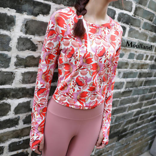 全网独家首发【联名款】MOULLAND&一直瑜  圆领长袖-荷映红 现货 商品图1