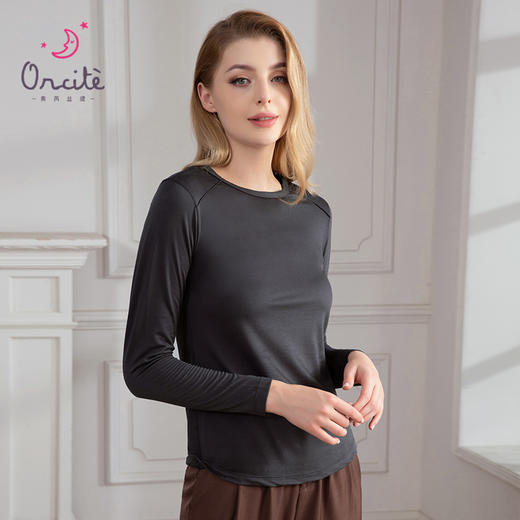 女士德绒通勤百搭打底高弹保暖内衣圆领女上装秋冬打底H223050558 商品图1