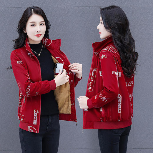 新款免洗亮面冲锋衣，加绒加厚修身显瘦保暖外套TR-AZ1611 商品图3