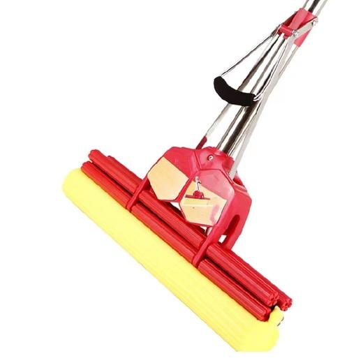 33cm大号不锈钢双滚轮挤水吸水拖把家用海绵挤水免手洗懒人大号拖把超强吸水海绵胶棉拖布头一拖净 商品图5