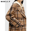 NEELLY纳俪商场同款2022冬季新款双排扣毛呢大衣女中长款宽松外套N22102N01044 商品缩略图3