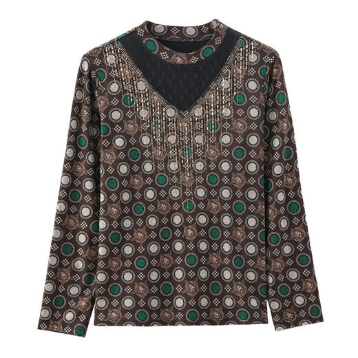 半高领打底衫修身内搭上衣蕾丝拼接烫钻小衫KQL-206 商品图4