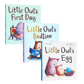 英文原版绘本3册Little Owl's Egg/Little Owl's Bedtime/Little Owl’s First Day 平装大开儿童图画故事书 名家Debi Gliori