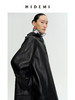HIDEMI 极简连帽大廓形加厚新西兰小羊皮斗篷式大衣 商品缩略图12