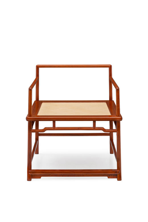 红桥红  家具严选  缅甸花梨（大果紫檀）【藤面 霍艾选中选 大禅椅】 商品图0