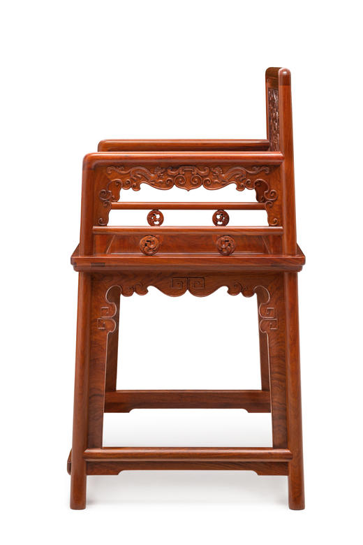 红桥红  家具严选  缅甸花梨（大果紫檀）【螭龙纹 玫瑰椅】 商品图4