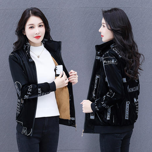 新款免洗亮面冲锋衣，加绒加厚修身显瘦保暖外套TR-AZ1611 商品图2