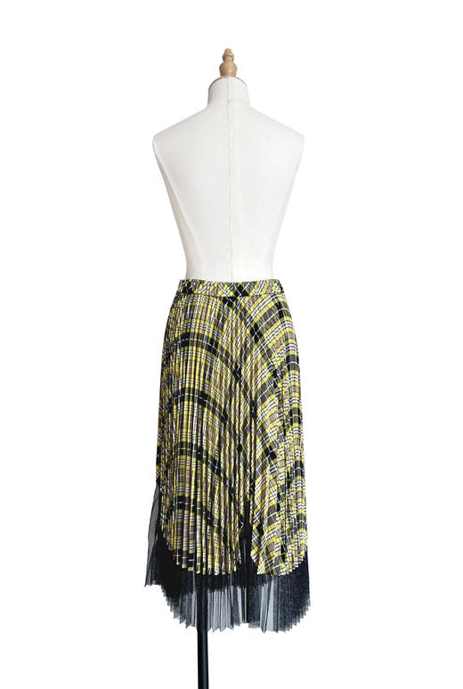 TYNVIE 网纱拼接裙摆百褶裙 商品图2