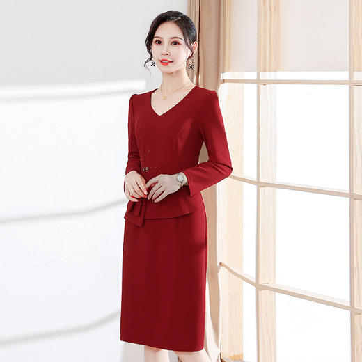 气质中长款洋气，贵夫人婚宴礼服裙子QYM-OMS-JDB201 商品图2