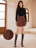 【129选3件，不退换】熙世界不规则百褶A字短裙女秋冬新款高腰提臀显瘦磨毛半身裙 商品缩略图3