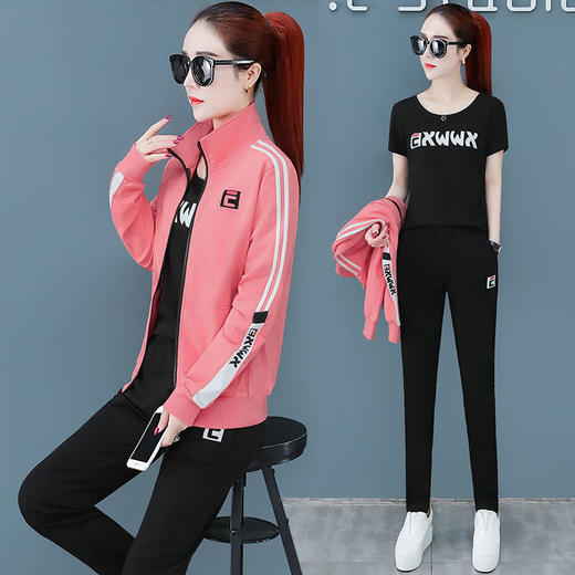 SP4-9899运动装三件套休闲套装时尚洋气宽松 商品图1