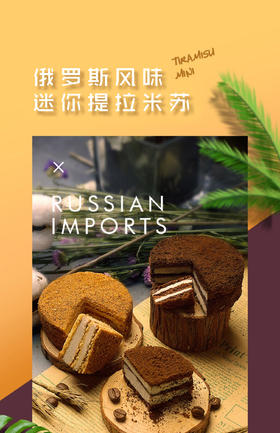 【中欧班列精选】俄罗斯风味迷你提拉米苏蜂蜜原味 可可蛋糕 18/45枚