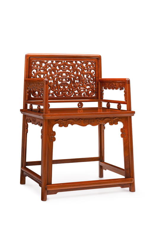 红桥红  家具严选  缅甸花梨（大果紫檀）【螭龙纹 玫瑰椅】 商品图3