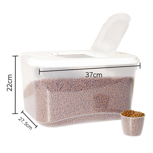 翻盖式储粮桶狗粮桶15斤配量杯1个密封防虫防潮 耐用结实 商品图2