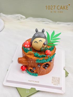 1027CAKE |  龙猫主题 宫崎骏 翻糖装饰 树桩蛋糕