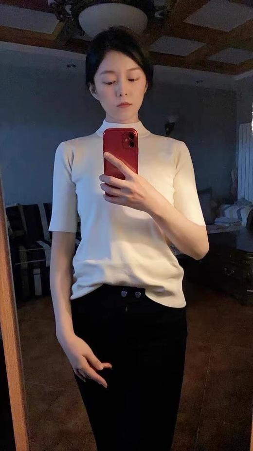 【限时折扣】韩版半高领中袖针织衫打底衫 商品图3