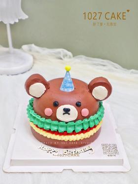 1027CAKE |  汉堡小熊蛋糕 ins复古风