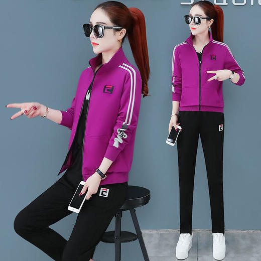 SP4-9899运动装三件套休闲套装时尚洋气宽松 商品图0