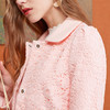 欧芮儿2017冬装新款粉色蕾丝拼接外套女中长款 商品缩略图2