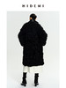 HIDEMI 西班牙皮毛一体黑色长款廓形皮扣大衣外套 商品缩略图12