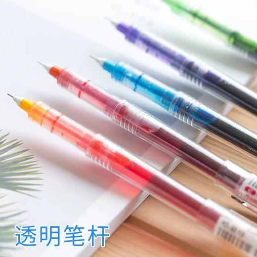 白雪X55直液式走珠笔0.5mm针管型中性笔10色彩色水性笔黑蓝红笔考试专用手账笔糖果色办公用品学生文具签字笔 商品图4