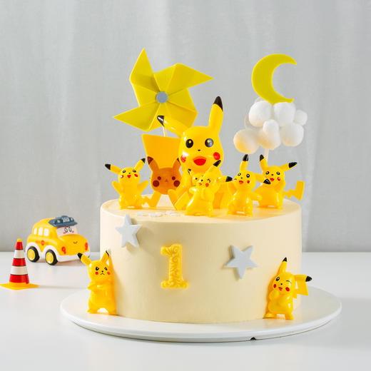 平安长大-皮卡丘蛋糕-1数字可更换备注 商品图1
