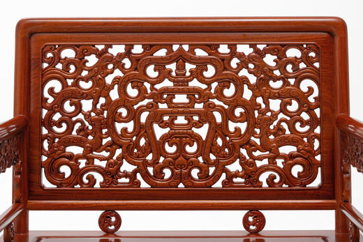 红桥红  家具严选  缅甸花梨（大果紫檀）【螭龙纹 玫瑰椅】 商品图1