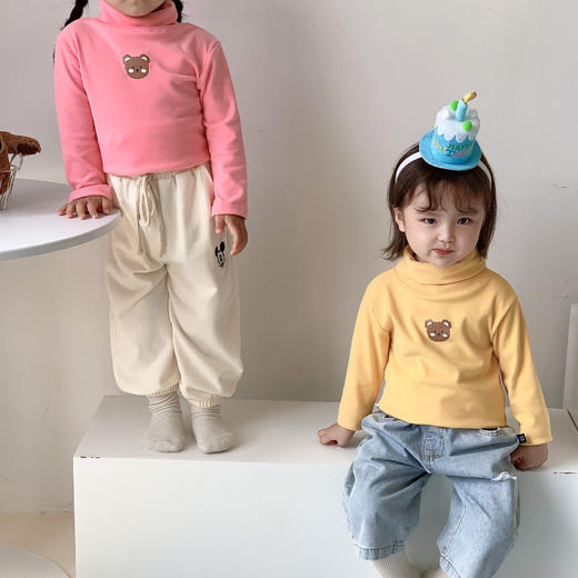 【宝宝德绒立领上衣 速暖锁温】秋冬儿童保暖打底衫男童女童半高领加厚德绒上衣宝宝韩版高领内搭 商品图1