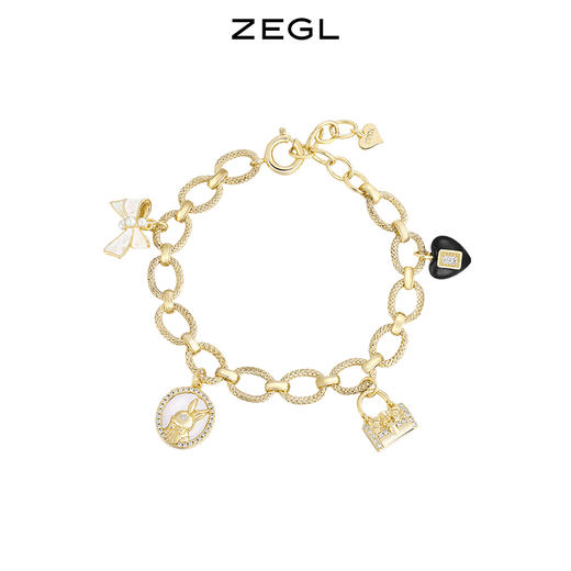 ZEGL设计师本命兔年系列法式兔古巴粗手链女ins小众设计爱心手饰 商品图0