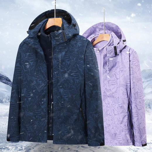 【日常户外 一件搞定】OUTDOOR冲锋衣男女款三合一可拆卸两件套加厚防风防水保暖进藏登山服 商品图4