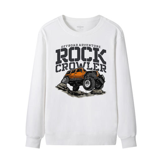 自由基地新款秋冬硬派越野车山系设计图案圆领套头卫衣城市休闲款 NMT-1912 商品图2