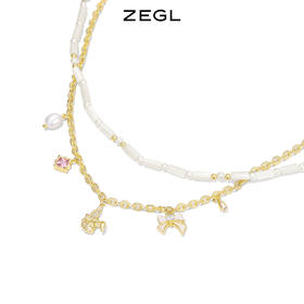 ZEGL设计师本命兔年系列法式兔珍珠叠戴项链女轻奢小众双层锁骨链
